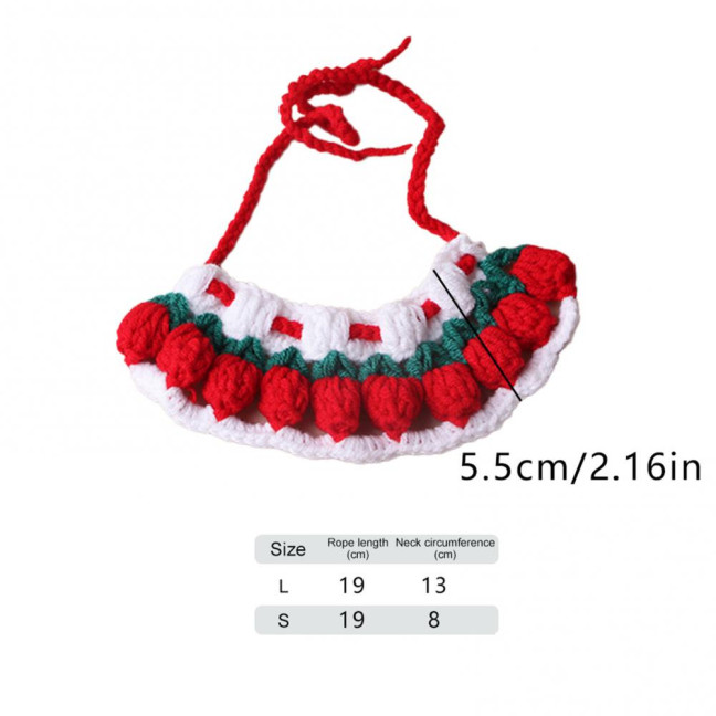 Knitted Pet Collar Tie Adjustable Handmade Small Animals Collar Strap for Chicken Duck Goose Parrot Rabbits