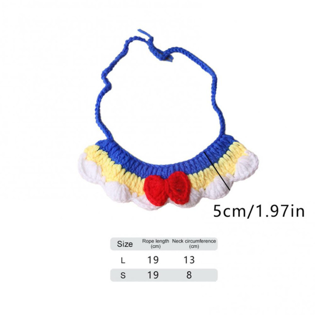 Knitted Pet Collar Tie Adjustable Handmade Small Animals Collar Strap for Chicken Duck Goose Parrot Rabbits