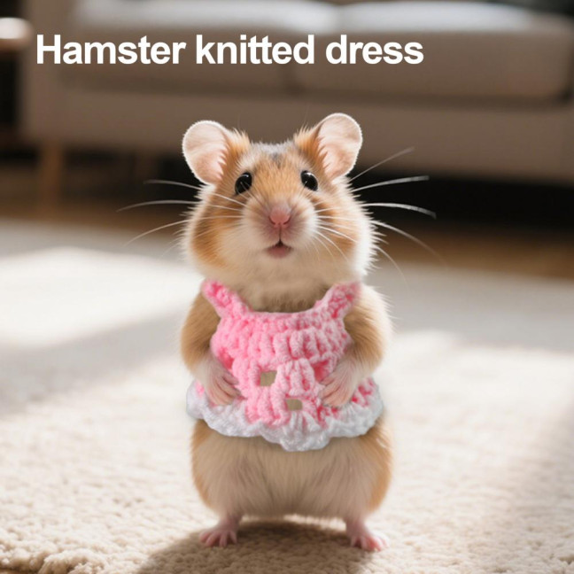 Small Pet Dress Mini Knitted Ferret Clothes Handmade Hamster Princess Skirt for Rabbit Guinea Pig Squirrels Chinchilla Small Pet Dress Mini Knitted Ferret Clothes Handmade Hamster Princess Skirt for Rabbit Guinea Pig Squirrels Chinchilla