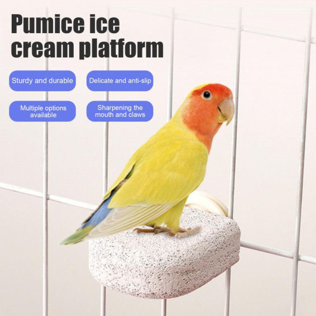 4 Pcs Birds Beak Grinding Stone Parrot Calcium Perch Chewing Toy Birds Foot Claws Trimmer Platform for Small Medium Birds Parakeet Lovebird Cockatiel Conure
