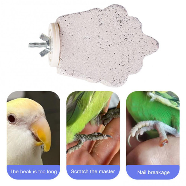 4 Pcs Birds Beak Grinding Stone Parrot Calcium Perch Chewing Toy Birds Foot Claws Trimmer Platform for Small Medium Birds Parakeet Lovebird Cockatiel Conure