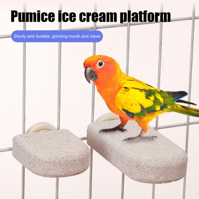 4 Pcs Birds Beak Grinding Stone Parrot Calcium Perch Chewing Toy Birds Foot Claws Trimmer Platform for Small Medium Birds Parakeet Lovebird Cockatiel Conure