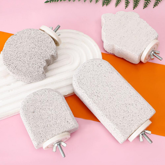 4 Pcs Birds Beak Grinding Stone Parrot Calcium Perch Chewing Toy Birds Foot Claws Trimmer Platform for Small Medium Birds Parakeet Lovebird Cockatiel Conure