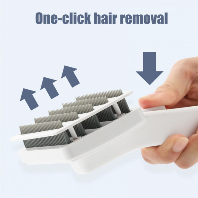Pet Comb Ergonomic Design Comfortable Grip Steam Cat Brush with Stainless Steel Teeth Anti-scratch Cat Grooming Tool