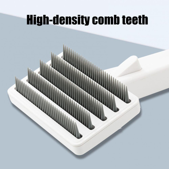 Pet Comb Ergonomic Design Comfortable Grip Steam Cat Brush with Stainless Steel Teeth Anti-scratch Cat Grooming Tool