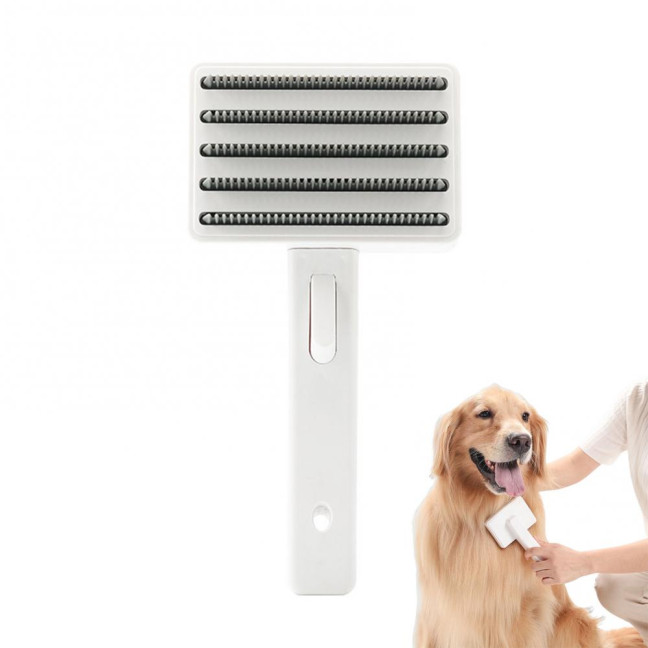 Pet Comb Ergonomic Design Comfortable Grip Steam Cat Brush with Stainless Steel Teeth Anti-scratch Cat Grooming Tool