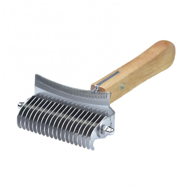 3 in 1 Dematting Deshedding Pet Comb Dogs Cats Pet Knot Comb with Safe Bottom Hair Rake Pet Grooming Tool