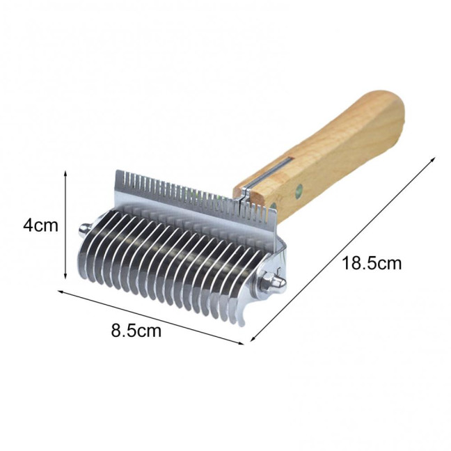 3 in 1 Dematting Deshedding Pet Comb Dogs Cats Pet Knot Comb with Safe Bottom Hair Rake Pet Grooming Tool