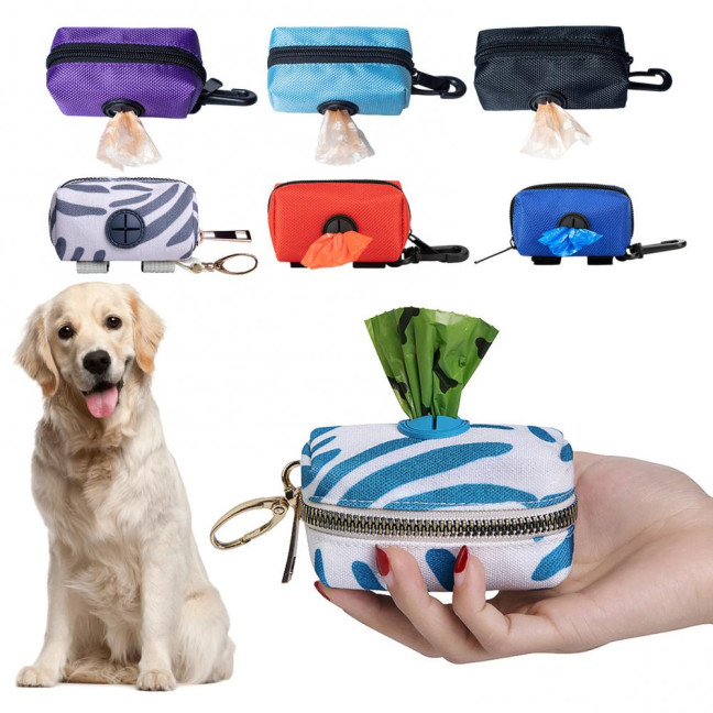 Dog Poop Bag Holder Leak Proof Waste Bag Dispenser Hygienic Pet Poop Pickup Bag Holder with Carabiner Clip for Lead Leash