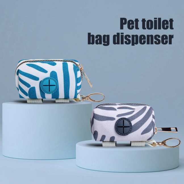 Dog Poop Bag Holder Leak Proof Waste Bag Dispenser Hygienic Pet Poop Pickup Bag Holder with Carabiner Clip for Lead Leash