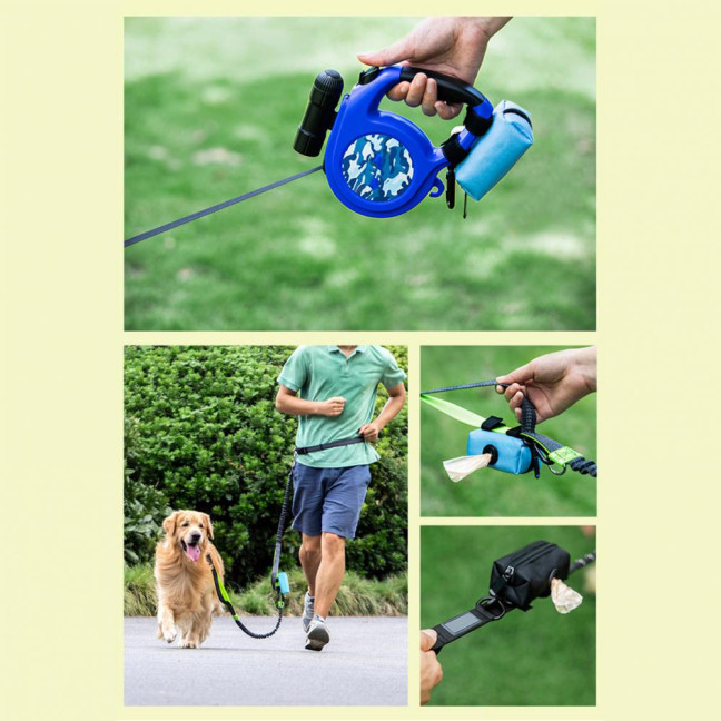 Dog Poop Bag Holder Leak Proof Waste Bag Dispenser Hygienic Pet Poop Pickup Bag Holder with Carabiner Clip for Lead Leash
