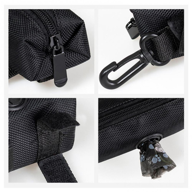 Dog Poop Bag Holder Leak Proof Waste Bag Dispenser Hygienic Pet Poop Pickup Bag Holder with Carabiner Clip for Lead Leash