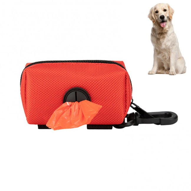 Dog Poop Bag Holder Leak Proof Waste Bag Dispenser Hygienic Pet Poop Pickup Bag Holder with Carabiner Clip for Lead Leash