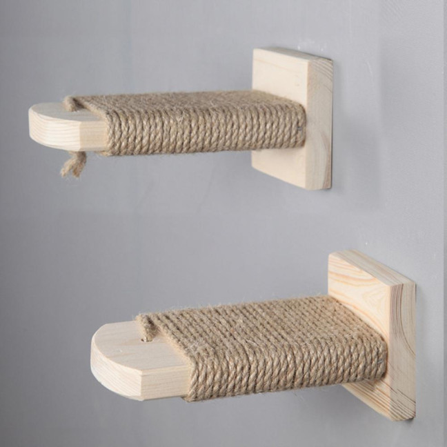 Cat Climbing Steps for Crate Cage Sisal Hemp Covered Pet Scratching Step Cat Perch Furniture Cage Shelf Ladder with Install Screws for Kittens Adult Cats 