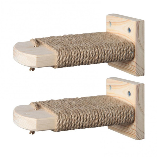 Cat Climbing Steps for Crate Cage Sisal Hemp Covered Pet Scratching Step Cat Perch Furniture Cage Shelf Ladder with Install Screws for Kittens Adult Cats 