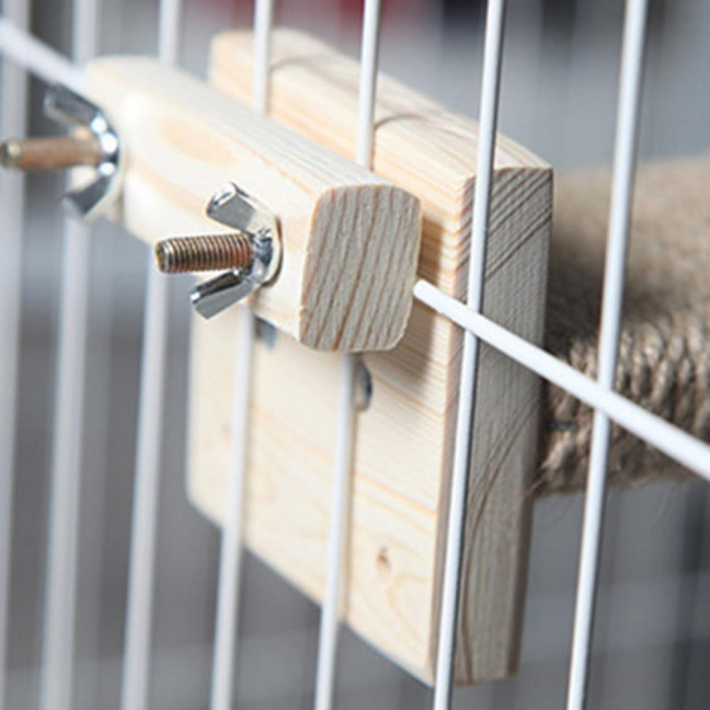 Cat Climbing Steps for Crate Cage Sisal Hemp Covered Pet Scratching Step Cat Perch Furniture Cage Shelf Ladder with Install Screws for Kittens Adult Cats 