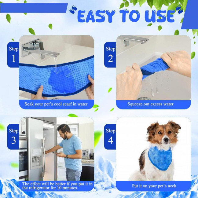 2 Pcs Dog Cooling Bandana Summer Outdoor Neck Wrap Ice Scarf Adjustable Dog Cooling Collar for Small Medium Large Breeds 2 Pcs Dog Cooling Bandana Summer Outdoor Neck Wrap Ice Scarf Adjustable Dog Cooling Collar for Small Medium Large Breeds