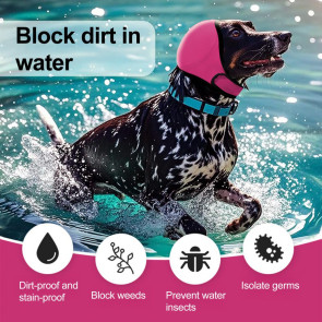 Dog Ear Muffs No Shake Ear Wrap Elastic Waterproof Ear Protector for Hematoma Bathing Drying Swim Noise Anxiety Relief 