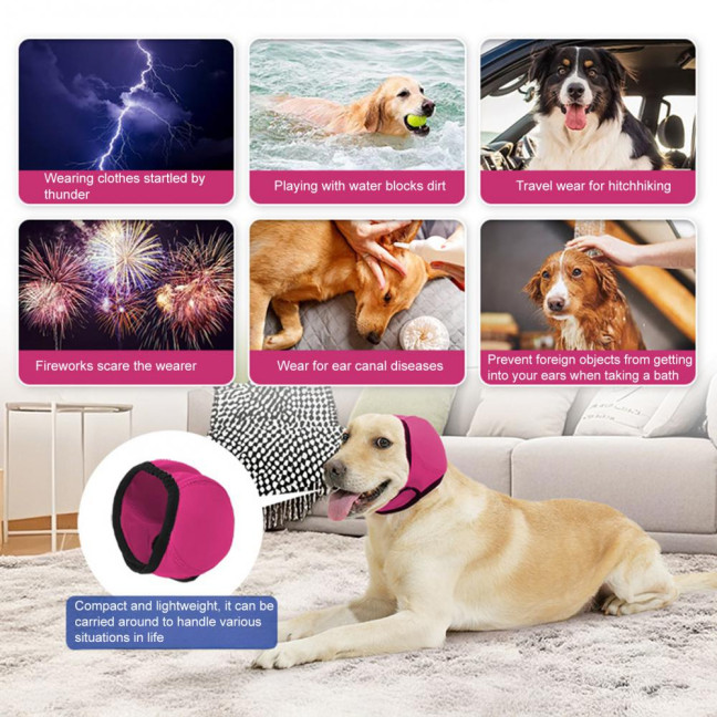 Dog Ear Muffs No Shake Ear Wrap Elastic Waterproof Ear Protector for Hematoma Bathing Drying Swim Noise Anxiety Relief Dog Ear Muffs No Shake Ear Wrap Elastic Waterproof Ear Protector for Hematoma Bathing Drying Swim Noise Anxiety Relief