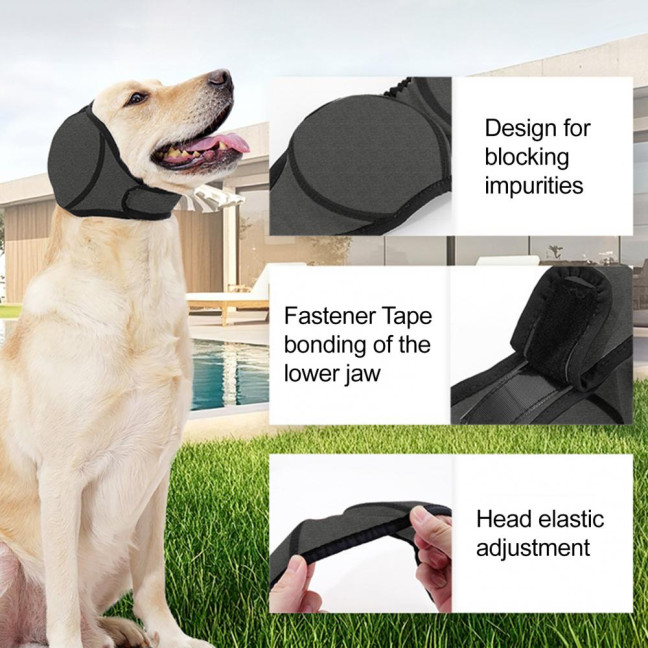 Dog Ear Muffs No Shake Ear Wrap Elastic Waterproof Ear Protector for Hematoma Bathing Drying Swim Noise Anxiety Relief Dog Ear Muffs No Shake Ear Wrap Elastic Waterproof Ear Protector for Hematoma Bathing Drying Swim Noise Anxiety Relief