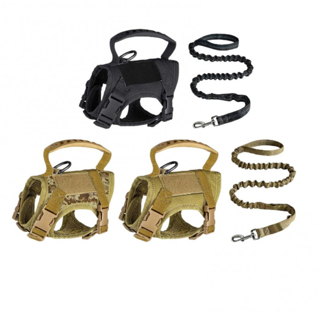Tactical Cat Harness for Outdoor Walking Adjustable Escape Proof Pet Vest Breathable Cat Chest Strap with Handle for Small Large Cats