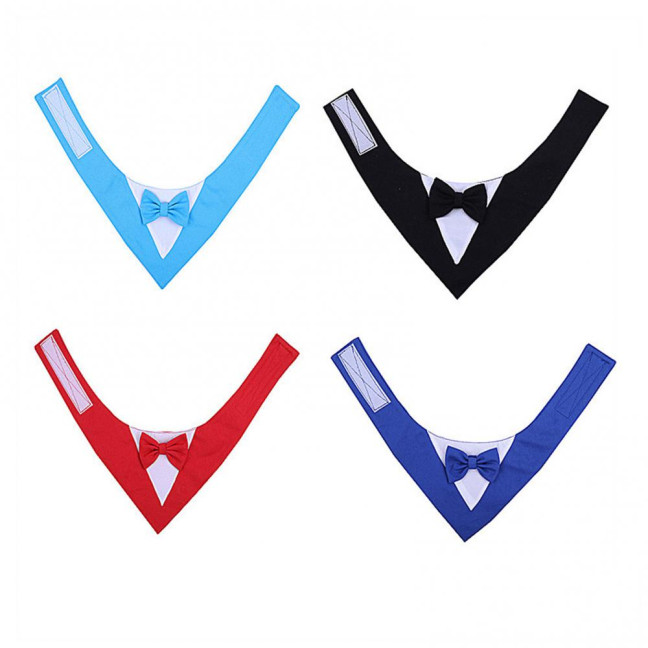 Dog Tuxedo Bandana Formal Wedding Outfit with Bowtie Pet Triangle Bibs Scarf Adjustable Pet Collar for Small Medium Dogs Cats Dog Tuxedo Bandana Formal Wedding Outfit with Bowtie Pet Triangle Bibs Scarf Adjustable Pet Collar for Small Medium Dogs Cats
