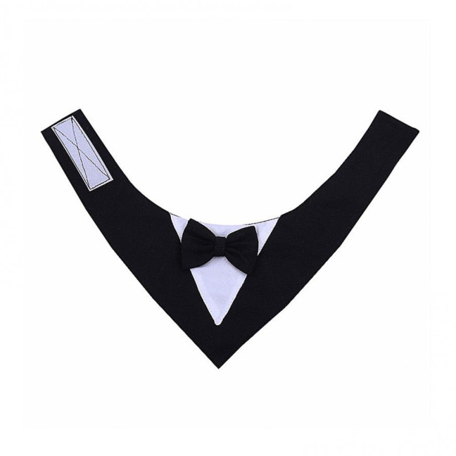Dog Tuxedo Bandana Formal Wedding Outfit with Bowtie Pet Triangle Bibs Scarf Adjustable Pet Collar for Small Medium Dogs Cats Dog Tuxedo Bandana Formal Wedding Outfit with Bowtie Pet Triangle Bibs Scarf Adjustable Pet Collar for Small Medium Dogs Cats