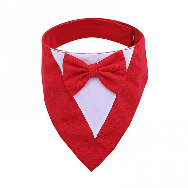Dog Tuxedo Bandana Formal Wedding Outfit with Bowtie Pet Triangle Bibs Scarf Adjustable Pet Collar for Small Medium Dogs Cats Dog Tuxedo Bandana Formal Wedding Outfit with Bowtie Pet Triangle Bibs Scarf Adjustable Pet Collar for Small Medium Dogs Cats