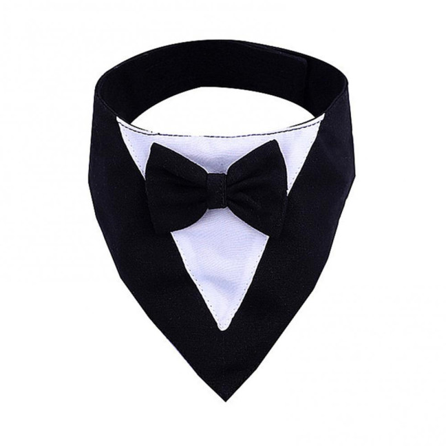 Dog Tuxedo Bandana Formal Wedding Outfit with Bowtie Pet Triangle Bibs Scarf Adjustable Pet Collar for Small Medium Dogs Cats Dog Tuxedo Bandana Formal Wedding Outfit with Bowtie Pet Triangle Bibs Scarf Adjustable Pet Collar for Small Medium Dogs Cats