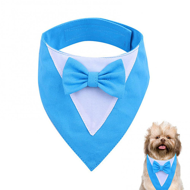 Dog Tuxedo Bandana Formal Wedding Outfit with Bowtie Pet Triangle Bibs Scarf Adjustable Pet Collar for Small Medium Dogs Cats Dog Tuxedo Bandana Formal Wedding Outfit with Bowtie Pet Triangle Bibs Scarf Adjustable Pet Collar for Small Medium Dogs Cats