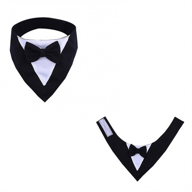 Dog Tuxedo Bandana Formal Wedding Outfit with Bowtie Pet Triangle Bibs Scarf Adjustable Pet Collar for Small Medium Dogs Cats Dog Tuxedo Bandana Formal Wedding Outfit with Bowtie Pet Triangle Bibs Scarf Adjustable Pet Collar for Small Medium Dogs Cats