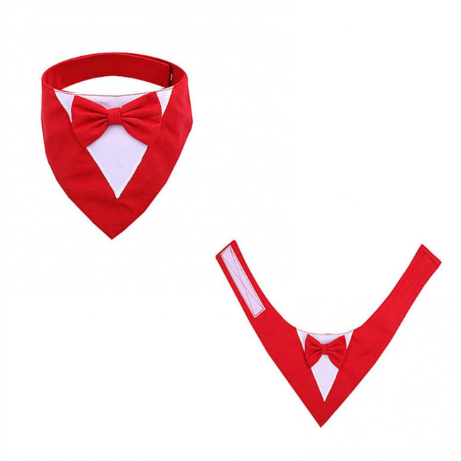 Dog Tuxedo Bandana Formal Wedding Outfit with Bowtie Pet Triangle Bibs Scarf Adjustable Pet Collar for Small Medium Dogs Cats Dog Tuxedo Bandana Formal Wedding Outfit with Bowtie Pet Triangle Bibs Scarf Adjustable Pet Collar for Small Medium Dogs Cats