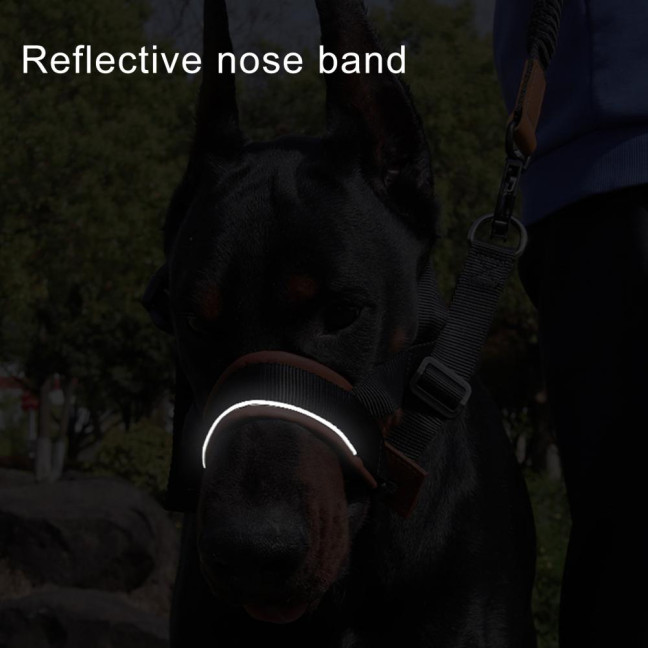 No-Pull Dog Head Collar Adjustable Dog Head Halter with Padded Nose Band Reflective Training Muzzle Leash for Medium Large Dogs
