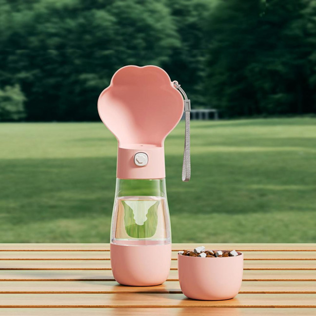 400ml Dog Water Bottle with Food Container Portable Travel Puppy Water Bowl Leak Proof Dog Water Dispenser for Outdoor Walking Hiking