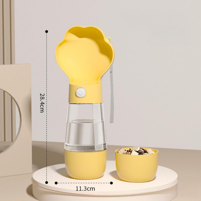 400ml Dog Water Bottle with Food Container Portable Travel Puppy Water Bowl Leak Proof Dog Water Dispenser for Outdoor Walking Hiking