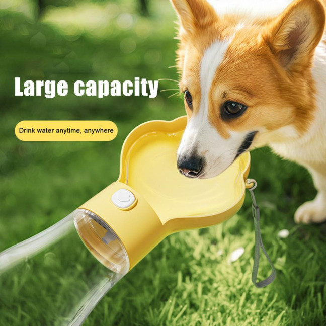 400ml Dog Water Bottle with Food Container Portable Travel Puppy Water Bowl Leak Proof Dog Water Dispenser for Outdoor Walking Hiking