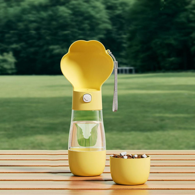400ml Dog Water Bottle with Food Container Portable Travel Puppy Water Bowl Leak Proof Dog Water Dispenser for Outdoor Walking Hiking