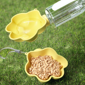 Dog Water Bowl Pet Paw Design Plastic Drinking Dispenser Attach to Water Bottles for Outdoor Travel Hiking Accessory 