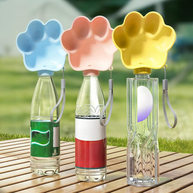 Dog Water Bowl Pet Paw Design Plastic Drinking Dispenser Attach to Water Bottles for Outdoor Travel Hiking Accessory Dog Water Bowl Pet Paw Design Plastic Drinking Dispenser Attach to Water Bottles for Outdoor Travel Hiking Accessory