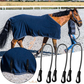 Horse Blanket Leg Straps Elastic Horse Blanket Straps Replacement with Double Ended Clips Adjustable Length 21