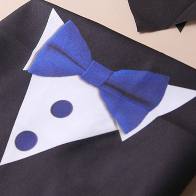 Dog Tuxedo Collar with Bow Tie Adjustable Pet Tux Suit Bandana Formal Dog Wedding Party Attire for Birthday Party Dress-up Accessory