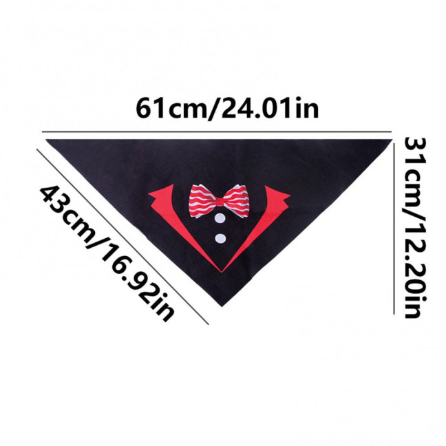 Dog Tuxedo Collar with Bow Tie Adjustable Pet Tux Suit Bandana Formal Dog Wedding Party Attire for Birthday Party Dress-up Accessory