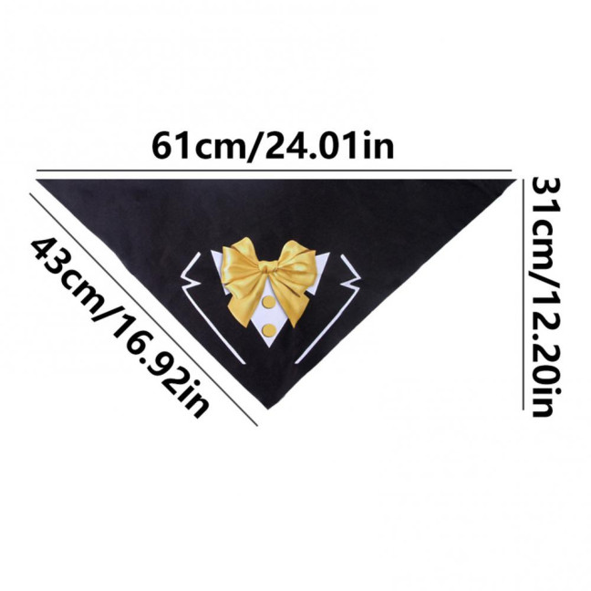 Dog Tuxedo Collar with Bow Tie Adjustable Pet Tux Suit Bandana Formal Dog Wedding Party Attire for Birthday Party Dress-up Accessory