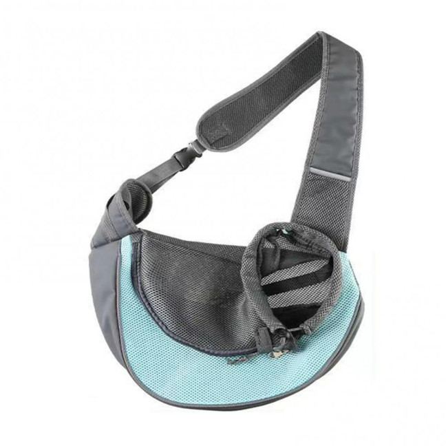 Pet Carrier Backpack Large Capacity Zipper Closure Hands-Free Mesh Sling Bag Breathable Design Mesh Cloth Crossbody Shoulder Bag