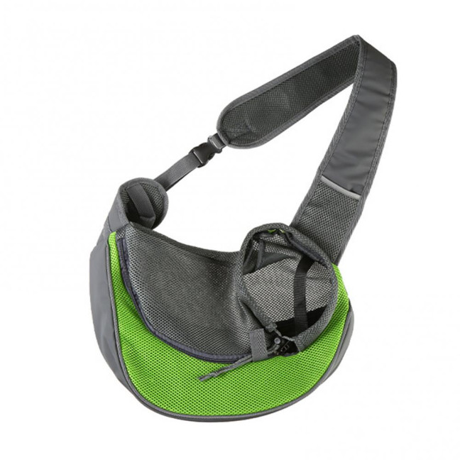 Pet Carrier Backpack Large Capacity Zipper Closure Hands-Free Mesh Sling Bag Breathable Design Mesh Cloth Crossbody Shoulder Bag