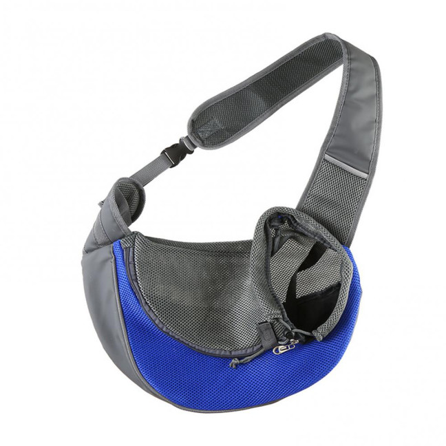 Pet Carrier Backpack Large Capacity Zipper Closure Hands-Free Mesh Sling Bag Breathable Design Mesh Cloth Crossbody Shoulder Bag