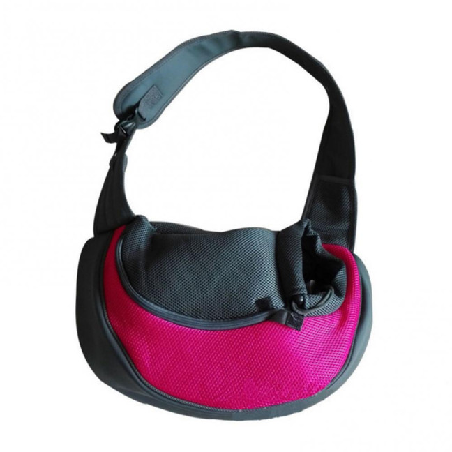 Pet Carrier Backpack Large Capacity Zipper Closure Hands-Free Mesh Sling Bag Breathable Design Mesh Cloth Crossbody Shoulder Bag