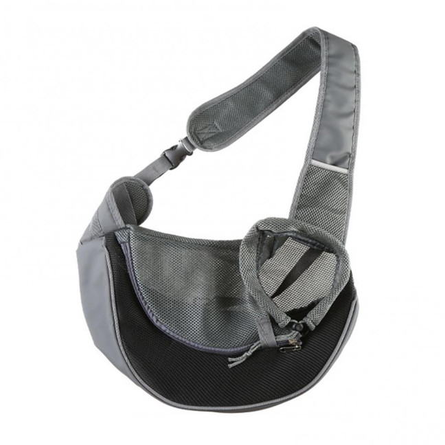 Pet Carrier Backpack Large Capacity Zipper Closure Hands-Free Mesh Sling Bag Breathable Design Mesh Cloth Crossbody Shoulder Bag