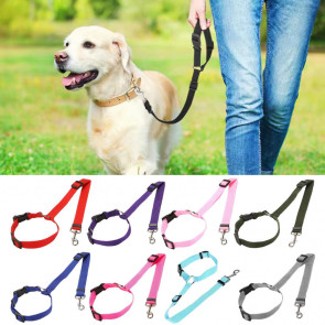 Removable Dog Car Seat Belt Adjustable Dog Seatbelt Harness Pet Car Restraint System Secures to Vehicle Headrest for Small Medium Large Dogs 