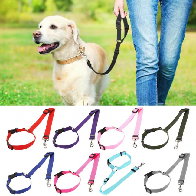 Removable Dog Car Seat Belt Adjustable Dog Seatbelt Harness Pet Car Restraint System Secures to Vehicle Headrest for Small Medium Large Dogs 